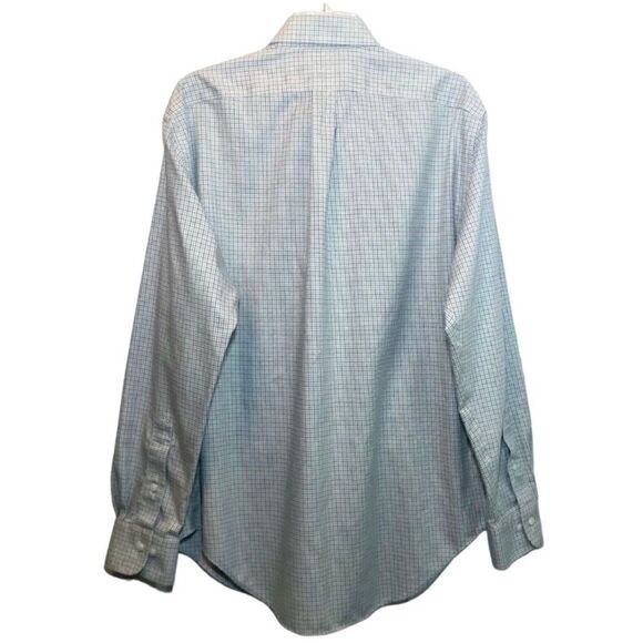 Lauren Ralph Lauren Classic Fit Non Iron Shirt in White/Blue Check Mens 16/34-35 - Picture 4 of 6